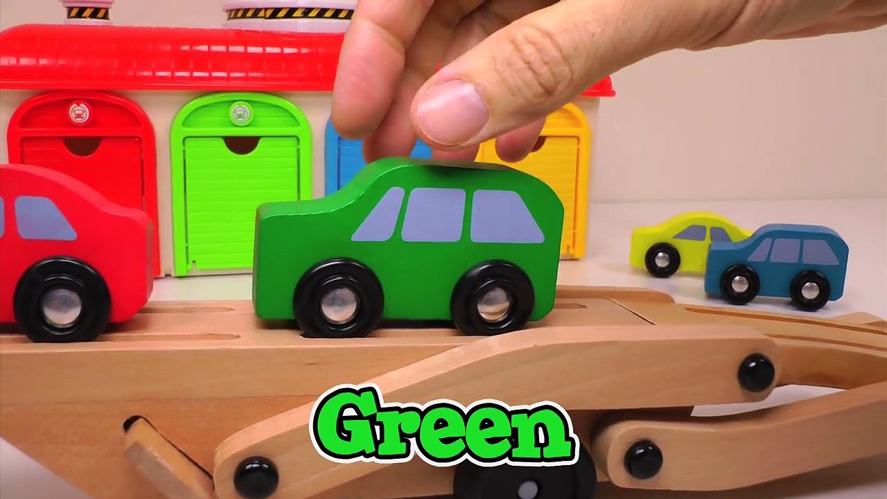 Big Rig Car Carrier Teaching Colors for Kids #1 Learning Colours Video for Children Organic Learning