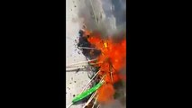 Protest in Kohat this morning - people burning PMLN flags