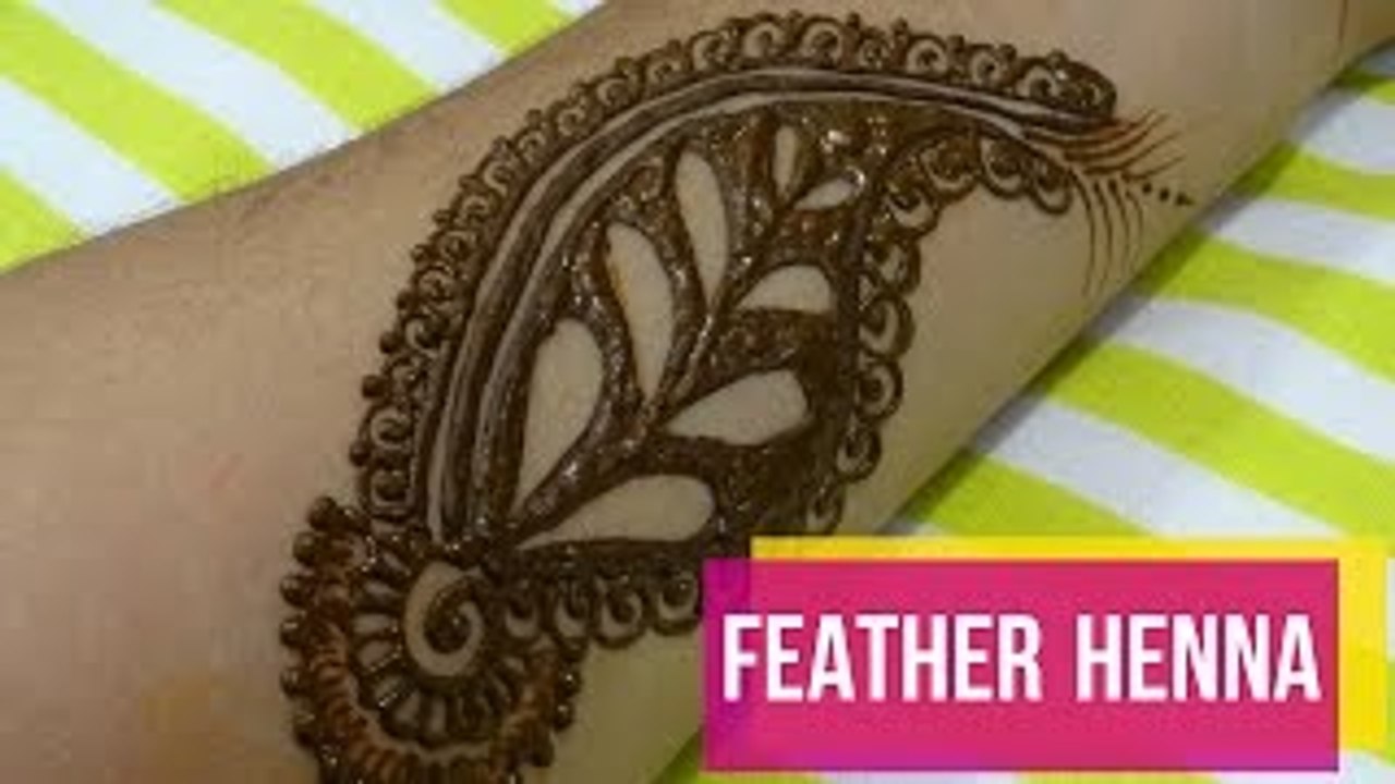 Feather mehndi Design Simple and easy step by step for hands episode #112 by Art Institute.