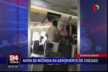 EEUU: avión con más de 200 pasajeros se incendió en Chicago
