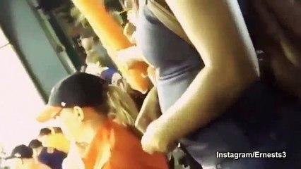 Ragazza ripresa a sniffare cocaina durante una partita