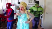 Spiderman & Frozen ELSA & Hulk Dancing Party In Real Life Superheroes Fun Movie!