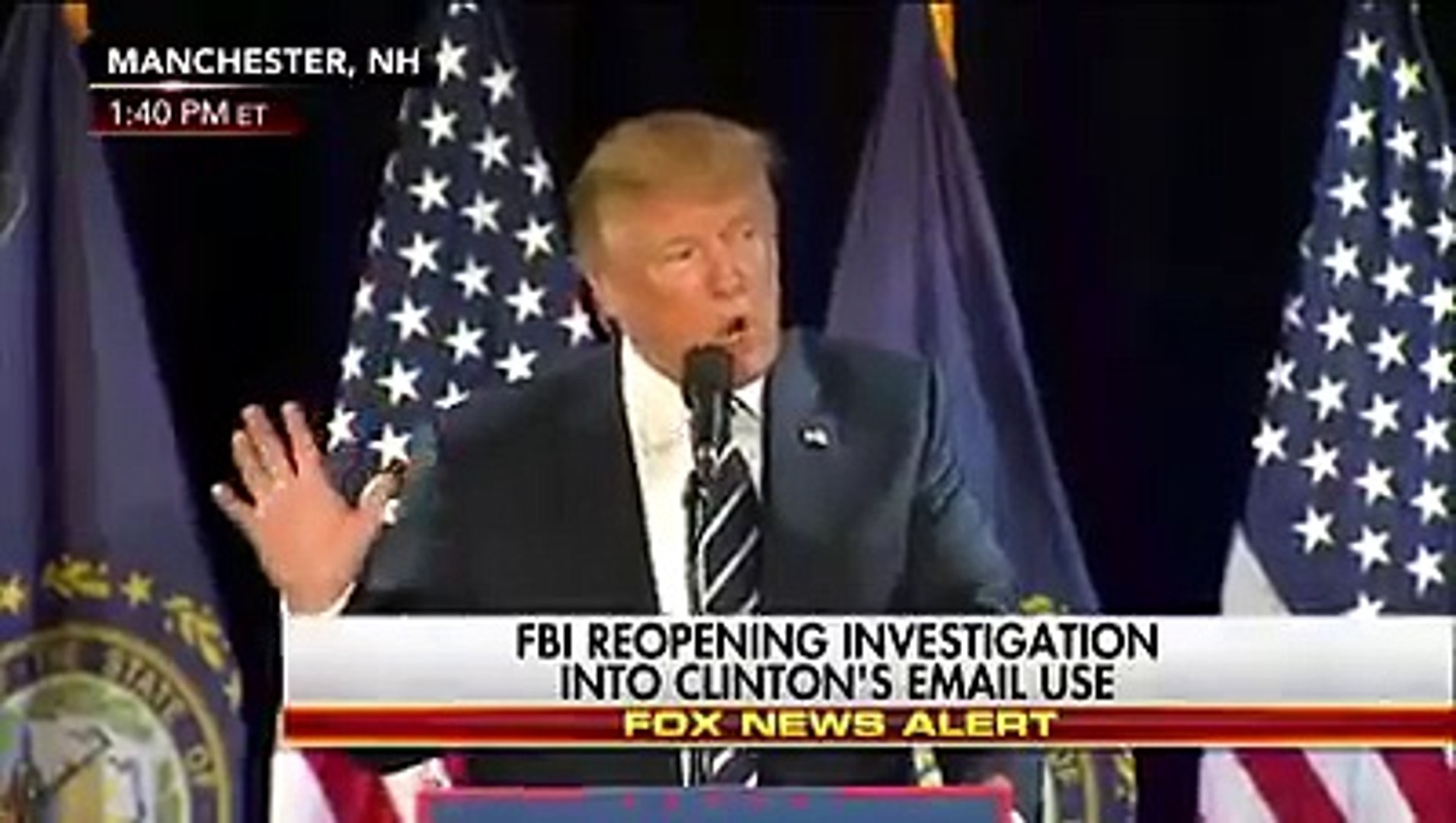 Breaking news Trump announces the FBI is reopening the Hillary email investigation