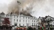 Royal Clarence Hotel Collapses as Blaze Rages