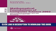 [DOWNLOAD] PDF Mathematical Foundations of Computer Science 2002: 27th International Symposium,