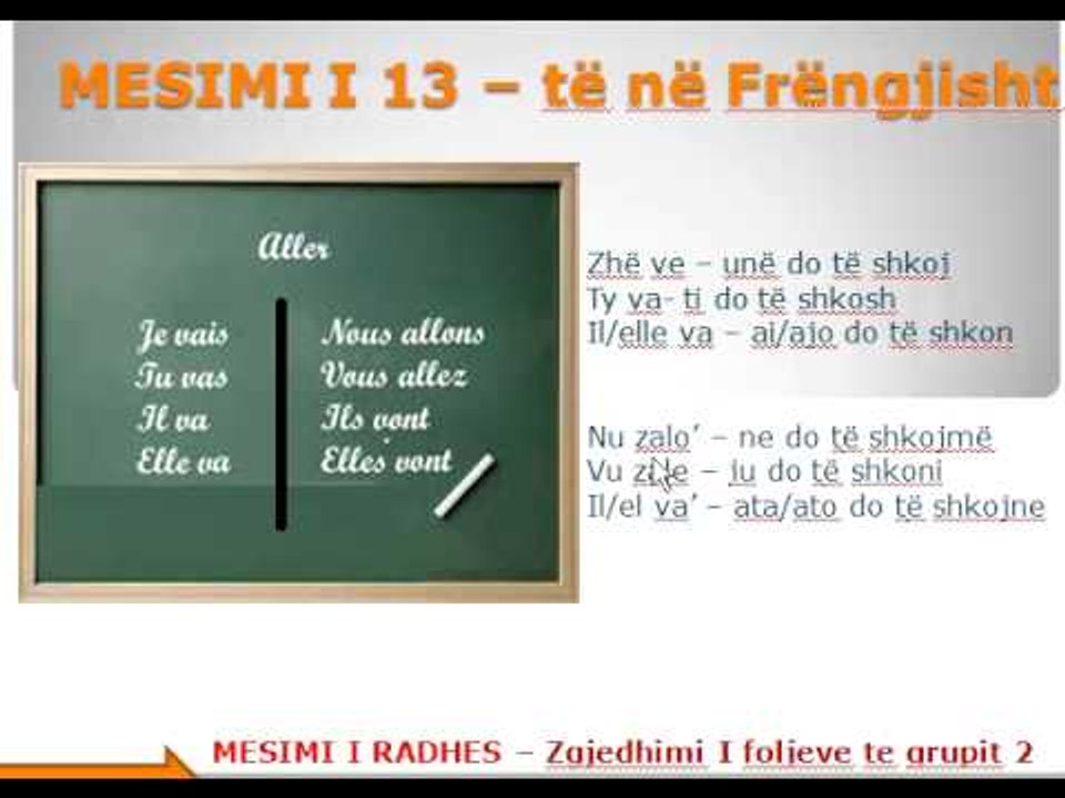 FOLJA - ALLER - NE GJUHEN FRENGE -  MESIMI 13