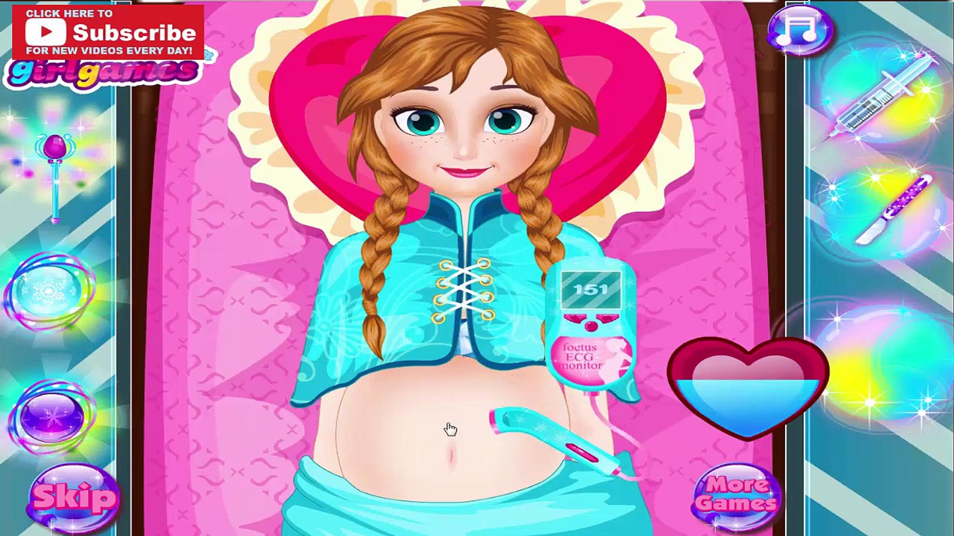 Princesa grávida Elsa, Anna & Rainbow Dash dar o nascimento Jogos do bebê  HD (congelado & MLP) 