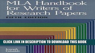 [BOOK] PDF MLA Handbook for Writers of Research Papers, Fifth Edition New BEST SELLER