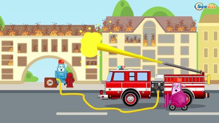 Cartoon about Cars & Trucks - The Fire Truck - Fire in the House! Cartoons for children Episode 62