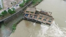 Hydropower plant collapses after being swept by Typhoon Megi-triggered torrents