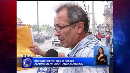 Incendio de vehículo causó alarma en av. Juan Tanca Marengo