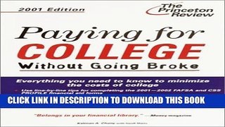 New Book Paying for College Without Going Broke, 2001 Edition