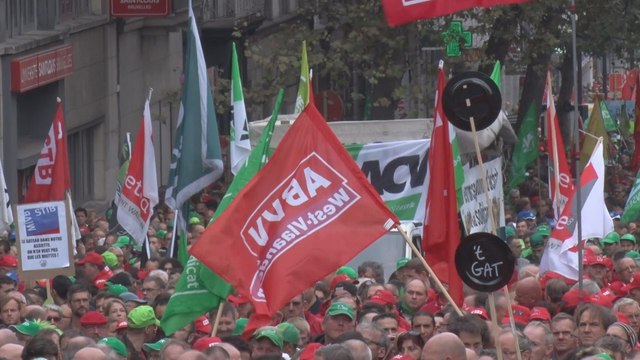 45.000 manifestants présents à Bruxelles selon la police, 70.000 d'après les syndicats