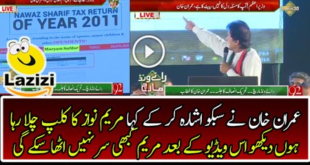 Imran Khan Played the Clip and Lies of Maryam Nawaz in Raiwind March
