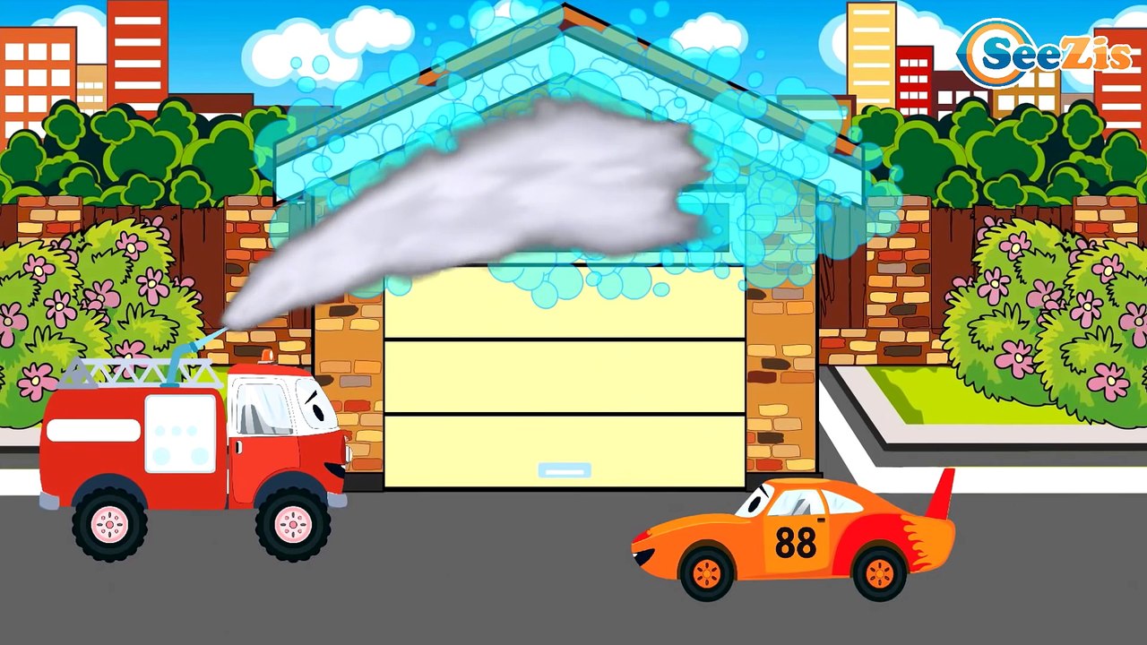 Koparka, Ciężarówka - Maszyny Budowlane | Radiowóz i Wyścigówka - Bajki dla dzieci po polsku