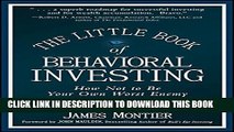 New Book The Little Book of Behavioral Investing: How not to be your own worst enemy