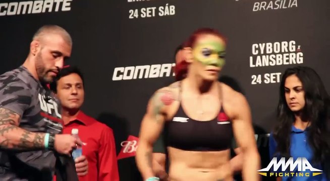 UFN 95 Weigh-Ins: Cris Cyborg vs. Lina Lansberg Staredown