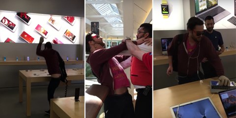 Un mec détruit un Apple Store avec une boule de pétanque