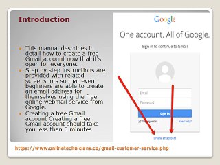 Instructions on how to create a free Gmail