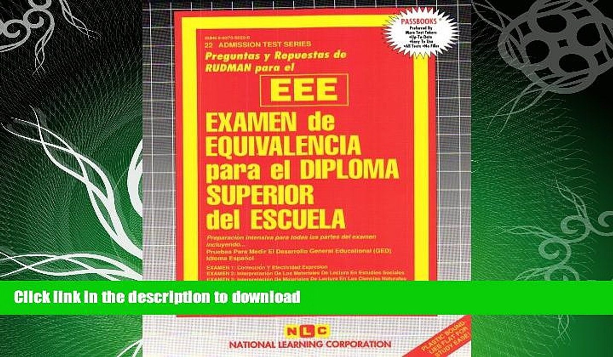 FAVORITE BOOK  Examen De Equivalencia Para El Diploma De Escuela Superior (GED in Spanish)  GET