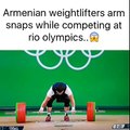 Armenian weightlifters arm snaps while competing at rio olympics  (santa-banta-group)