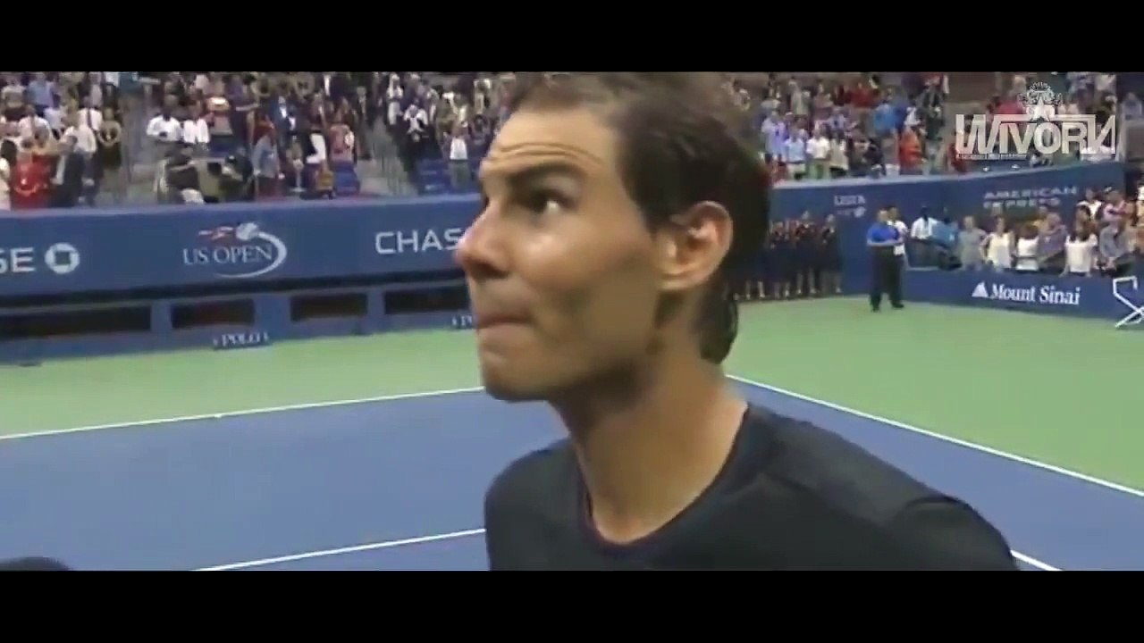 RAFAEL NADAL Funny Reaction to Hitting the Crazy Tweener LOB - Funny Interview USOPEN 2016 3rd Roun