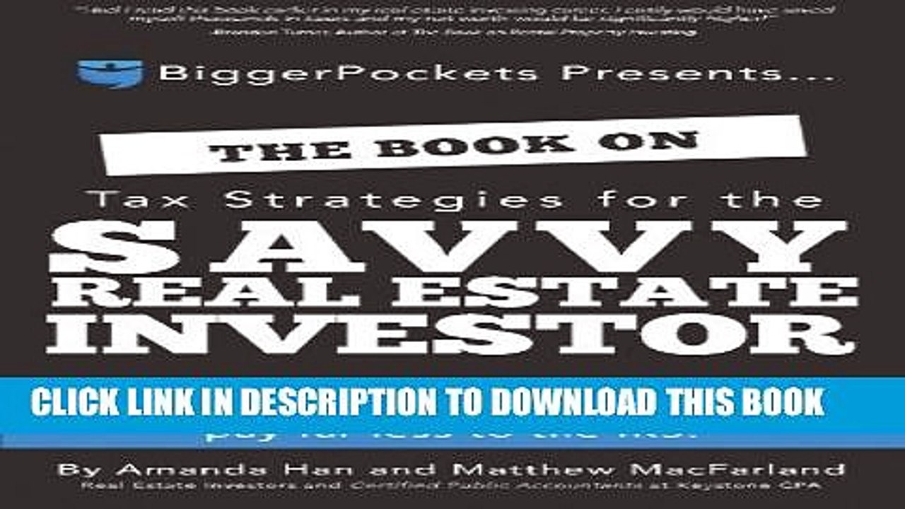 [PDF] The Book on Tax Strategies for the Savvy Real Estate Investor: Powerful techniques anyone