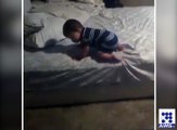 بچے نے نیچے اترنے کا راستہ کس طرح بنایا حیران کردینی والی ویڈیو
