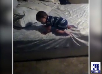 بچے نے نیچے اترنے کا راستہ کس طرح بنایا حیران کردینی والی ویڈیو