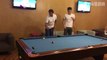 Rafael Nadal plays billiards with Chinese swimmer Ning Zetao in Beijing. 1 Oct 2016