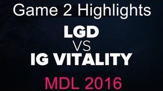 LGD Forever Young vs iG Vitality Game 2 Highlights - MDL 2016 Autumn