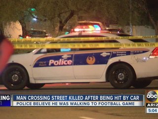 Man hit and killed crossing street going to a football game Friday night