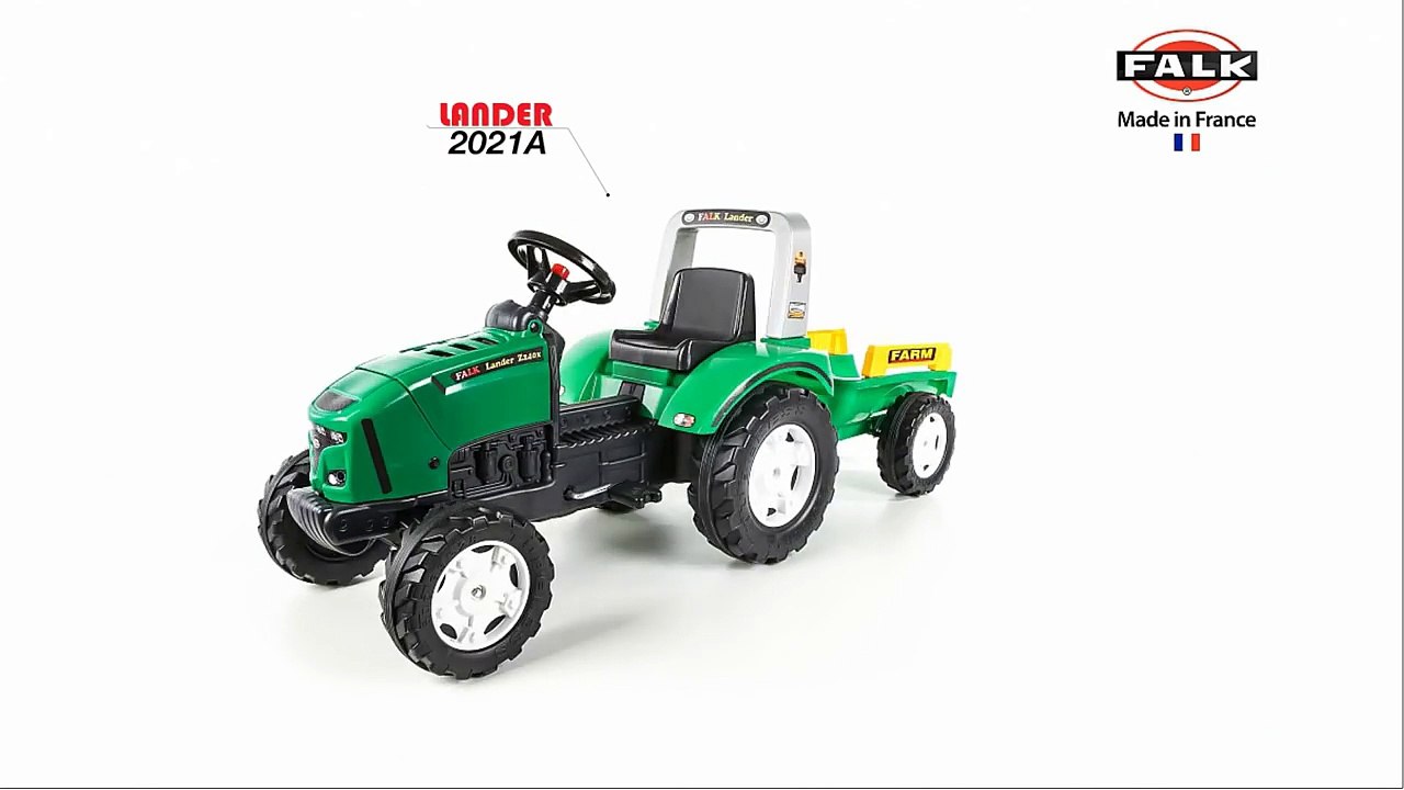 Toy pedal tractor "Lander" by Falk Toys, item 2021A, 360 view
