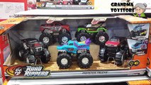 Unboxing TOYS Review/Demos - Road rippers monster trucks Raminator sounds 4x4 5 trucks