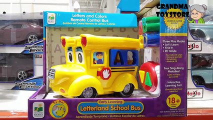Unboxing TOYS Review/Demos - Early Learning Letterland School Bus ABC Sorter Remote Control