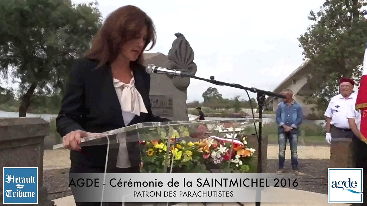 AGDE FETE DE LA SAINT MICHEL 2016 - Intervention de Géraldine D'ETTORE - Conseillère Régionale  -  Les parachutistes à l'honneur lors de la célébration de Saint Michel .