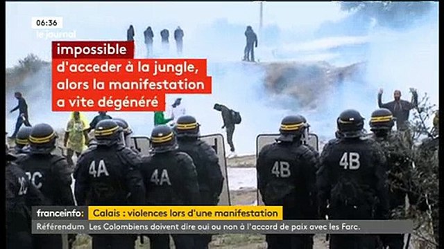 Les images des violents incidents de la nuit à Calais: Cinq CRS et un photographe blessés hier dans des heurts