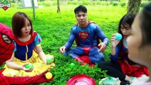 Spiderman and Frozen Elsa little heroes Hulk vs Batman Iron man Superhero in real life