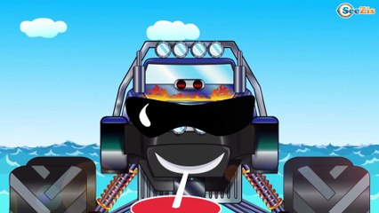 Monster Truck cartoons - Desert island adventures - Cars & Trucks for kids. Episode 47