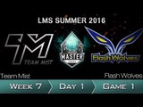 《LOL》2016 LMS 夏季賽 粵語 W7D1 TM vs FW Game 1