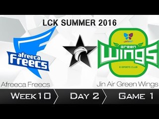 《LOL》2016 LCK 夏季賽 國語 W10D2 Afreeca vs Jin Air Game 1