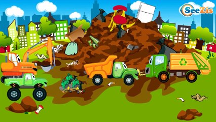 Camion et Pelleteuse - Dessins animés pour bébés - Vidéo Éducative de Voitures