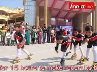 Kids skate for 15 hours to make record !