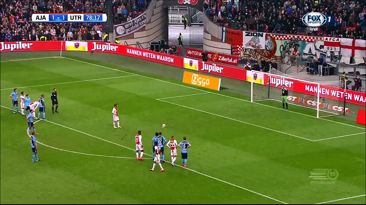 2-1 Lasse Schöne Penalty Goal Holland  Eredivisie  02.10.2016 Ajax 2-1 Utrecht