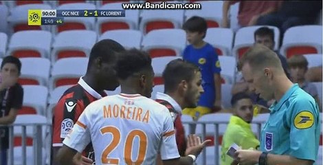 Mario Balotelli Red Card Nice vs Lorient 02.10.2016
