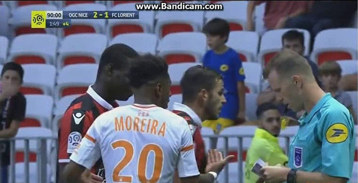 Mario Balotelli Red Card Nice vs Lorient 02.10.2016