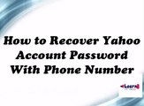 How to Recover Yahoo Account Password With Phone Number