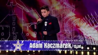 Adam Kaczmarek in polish got talent 13 years old Tom Jones - Delilah