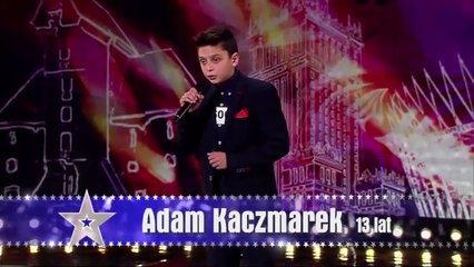 Adam Kaczmarek in polish got talent 13 years old Tom Jones - Delilah