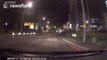Cyclist narrowly escapes being hit by car after pulling out in front of it